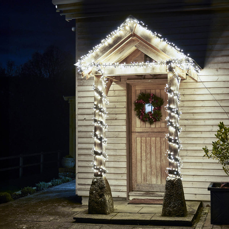 LED Christmas String Lights 1000 Ice White Cluster Timer Indoor Outdoor Home - Image 2