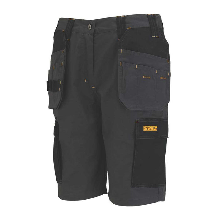 DeWalt Work Short Womens Grey Black Multi Pockets Breathable Cargo Size 10 - Image 3