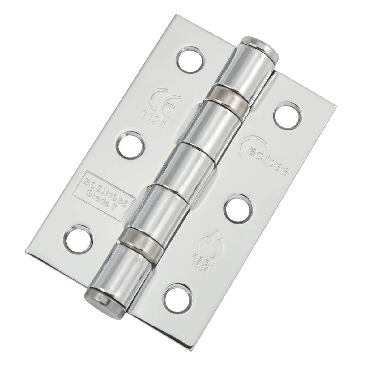 Eclipse Fire Door Hinges Ball Bearing Grade 7 Polished Chrome 76 x 51mm 20 Pack - Image 1