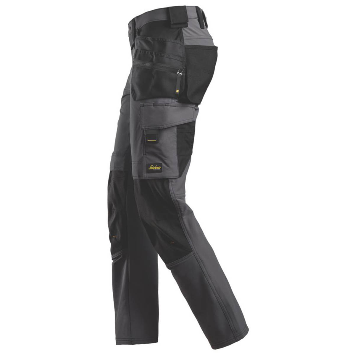Snickers Mens Work Trousers Full Stretch Slim Fit Steel Grey Black 36" W 32" L - Image 3