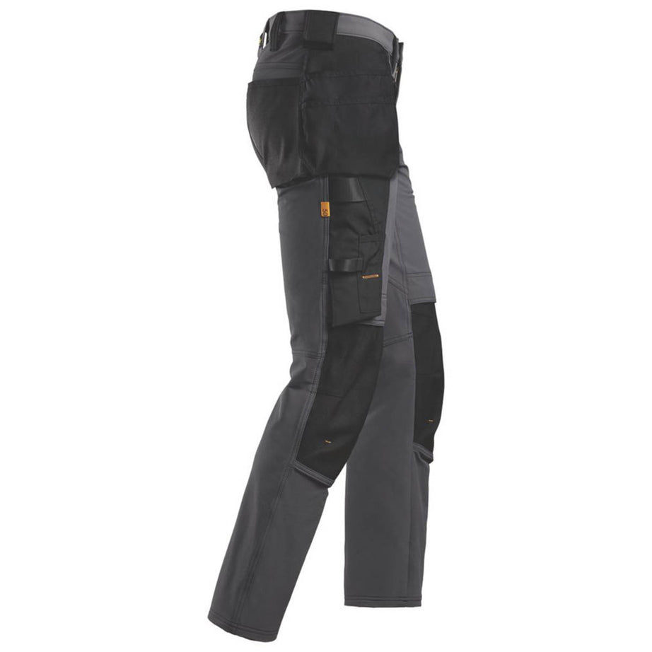 Snickers Mens Work Trousers Full Stretch Slim Fit Steel Grey Black 36" W 32" L - Image 4