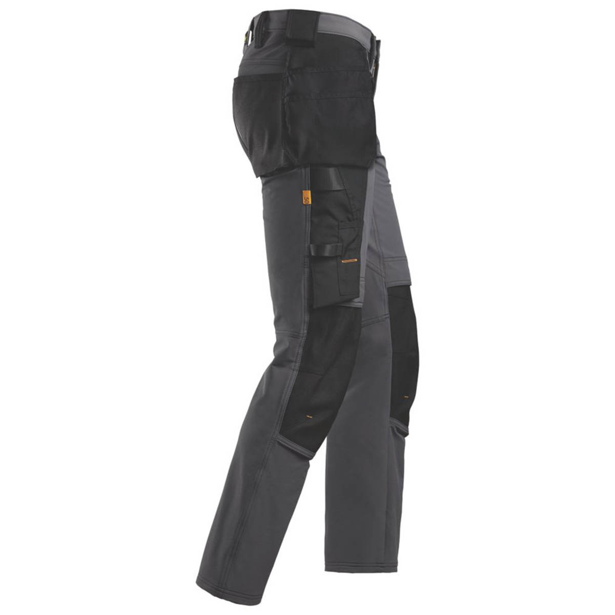 Snickers Mens Work Trousers Full Stretch Slim Fit Steel Grey Black 36" W 32" L - Image 4
