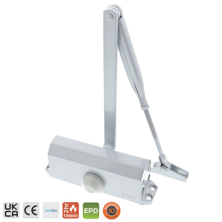 Briton 121CE Overhead Door Closer Silver - Image 3