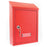 Letter Post Box Red Wall Powder-Coated Steel Compact With Nameplate 2 Keys - Image 1