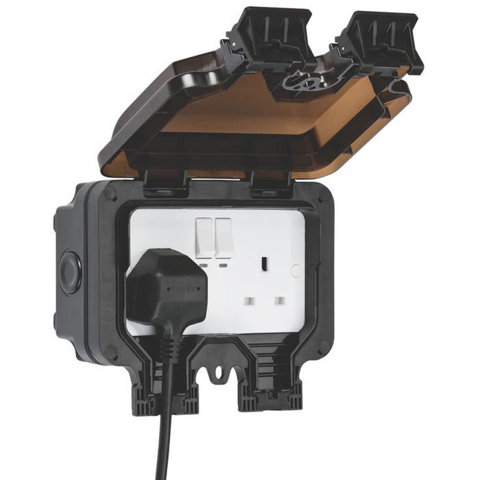 Knightsbridge  IP66 13A 2-Gang SP Weatherproof Outdoor Switched Double Socket - Image 4