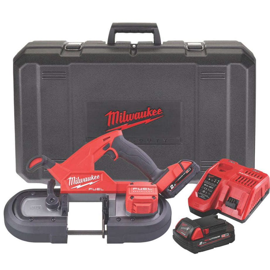 Milwaukee Bandsaw Cordless 18V 2x2.0Ah Li-Ion M18FBS85-202C 85mm Brushless - Image 1