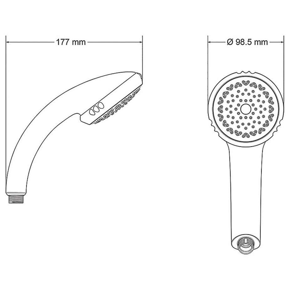Mira Shower Head Response Chrome 4-Spray Patterns Rub-clean Nozzles 98.5 x 177mm - Image 2