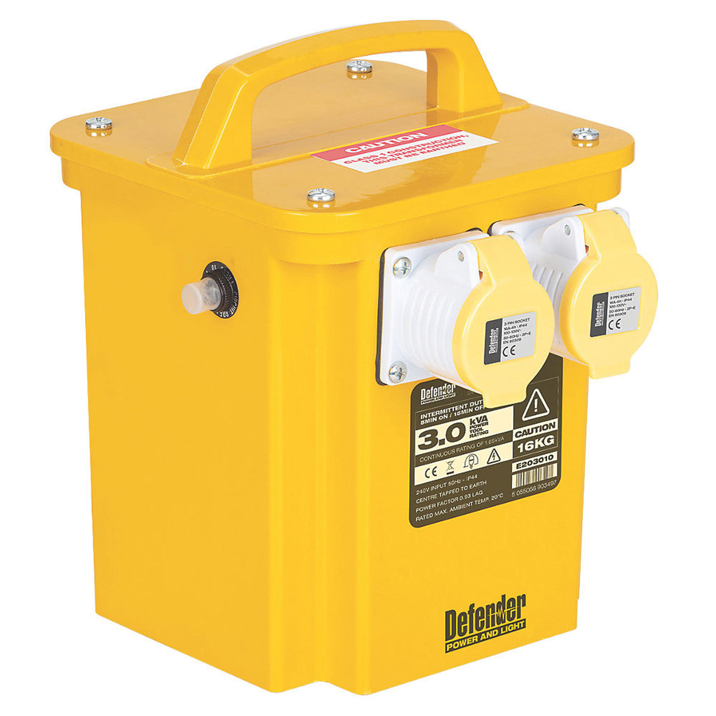 Defender Site Transformer 3kVA Twin Outlet 110V 16A Portable For Power Tools - Image 1