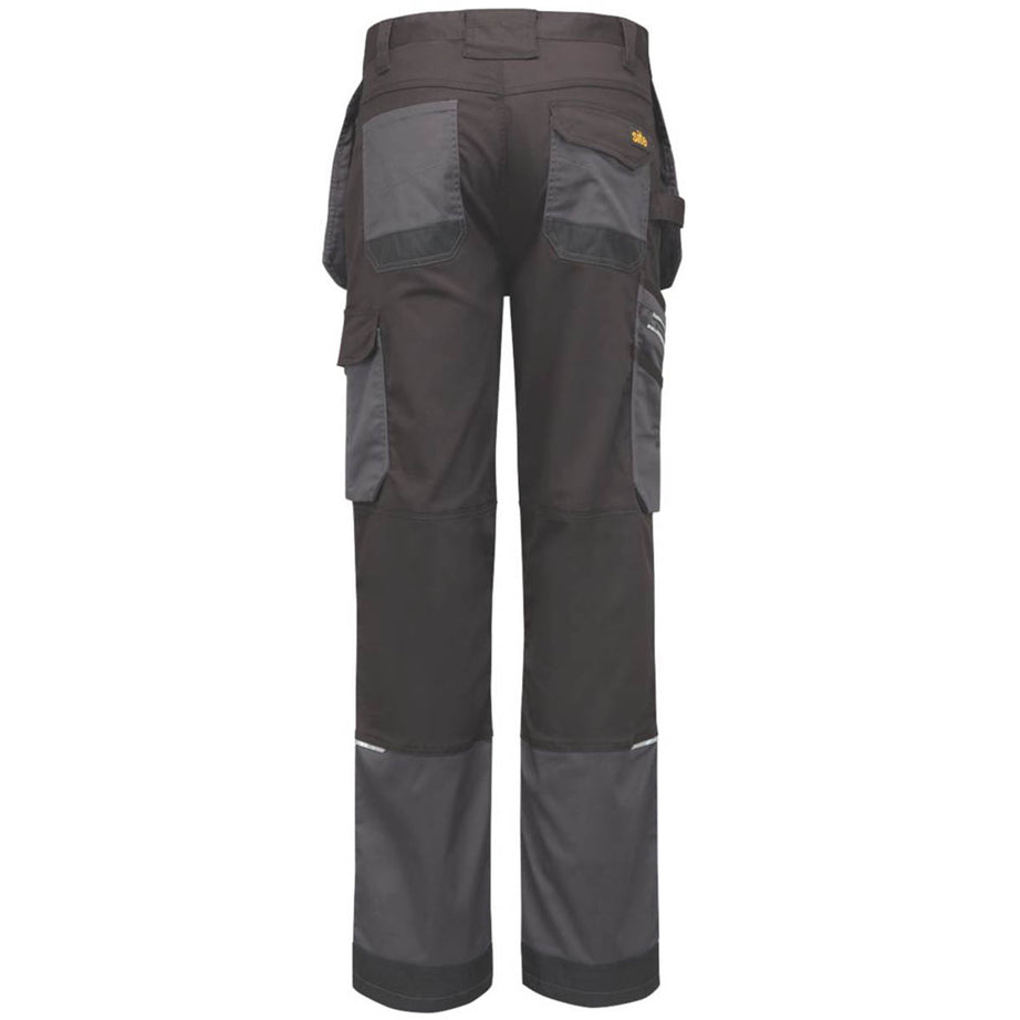 Site Work Trousers Mens Regular Fit Grey Black Stretch Multi Pocket 38W 34L - Image 3