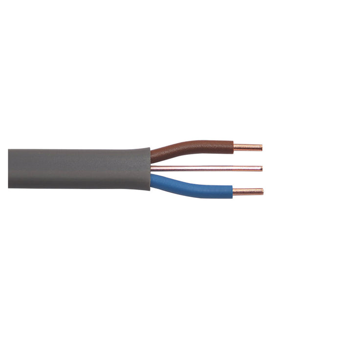 Prysmian Wiring Cable 6242Y PVC Flat Grey 2 Core Twin And Earth Indoor Drum 50m - Image 3