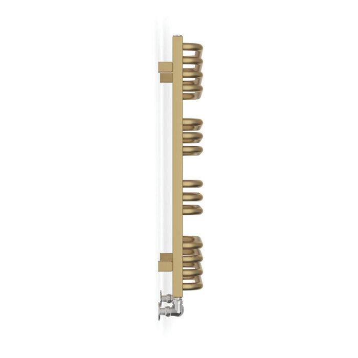 Terma Towel Rail Radiator Heated Brushed Brass Curved Warmer 400W (H)76x(W)50cm - Image 4