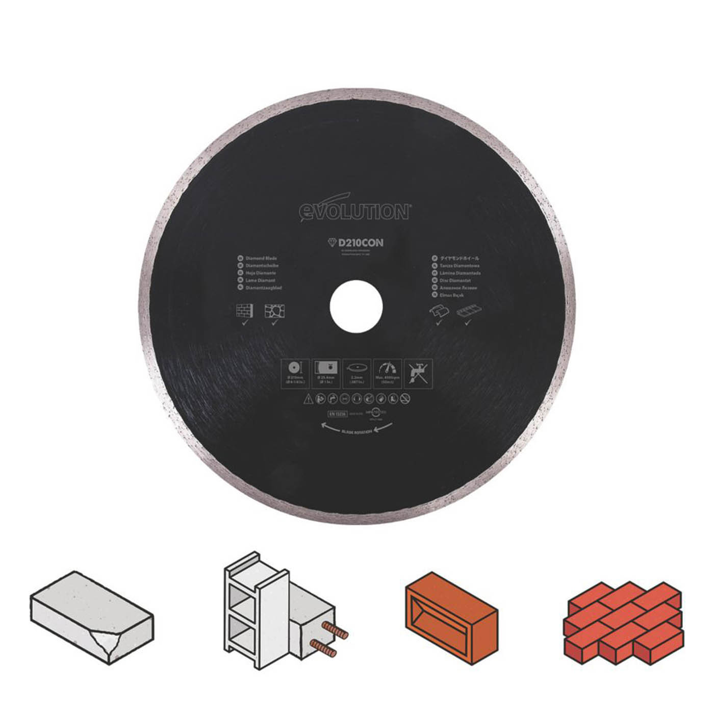 Mitre Saw Diamond Blade Cuts Masonry Stone Tile Slate Smooth 210mm x 25.4mm - Image 2