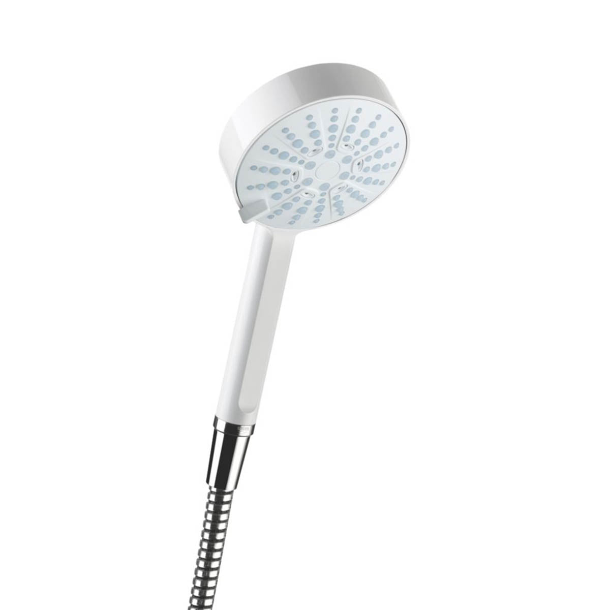 Mira Shower Handset Large Round White 4-Spray Patterns All Pressure Systems 11cm - Image 1