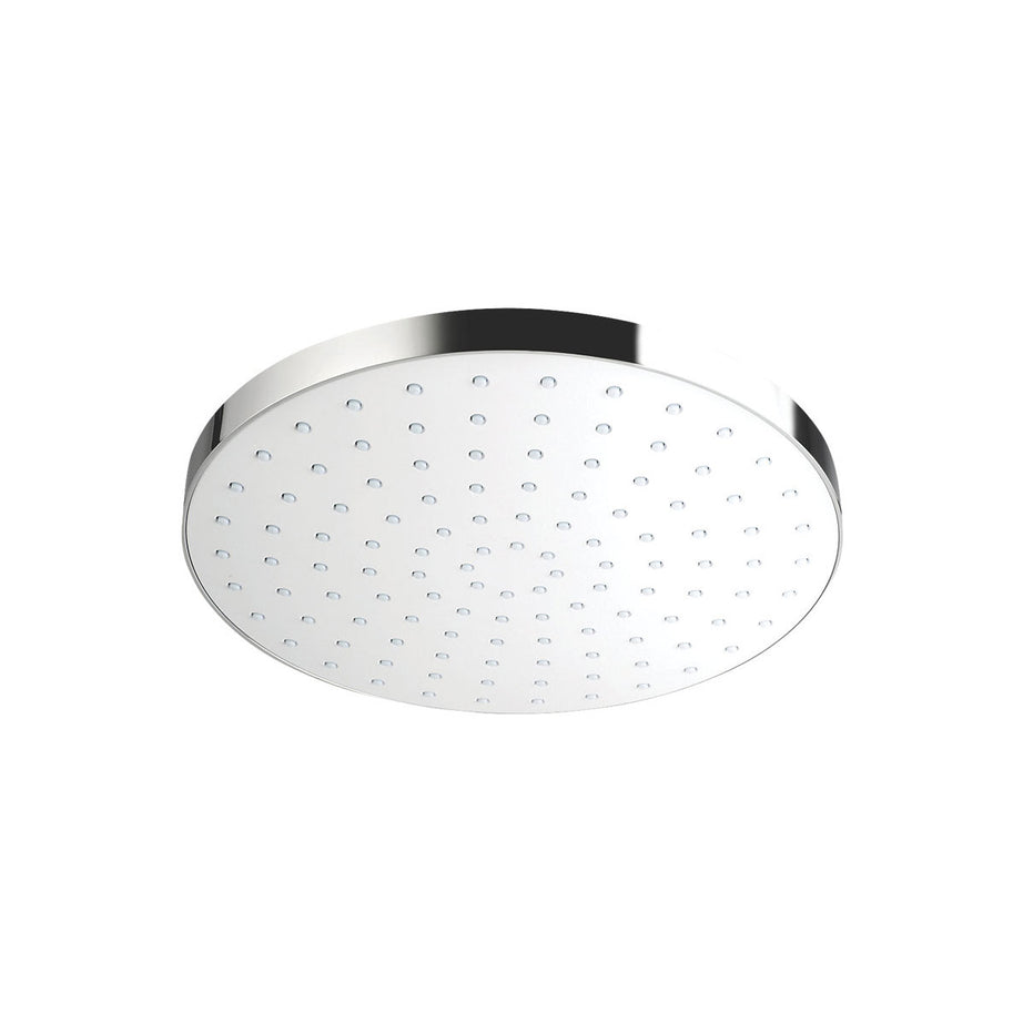 Mira Fixed Shower Head Single Spray Chrome White Beat Deluge 250mm Spa-Style - Image 1