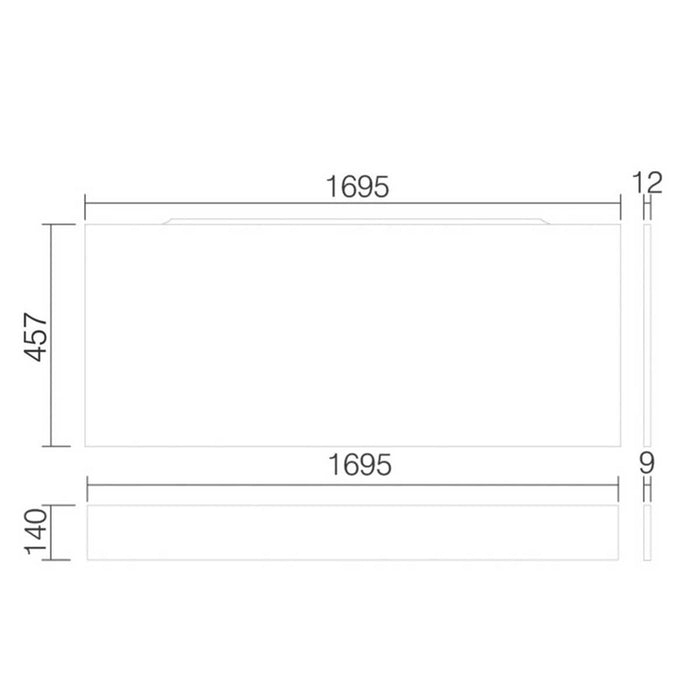 Front Bath Panel Adjustable PVC 1695mm White Gloss Waterproof Contemporary - Image 3