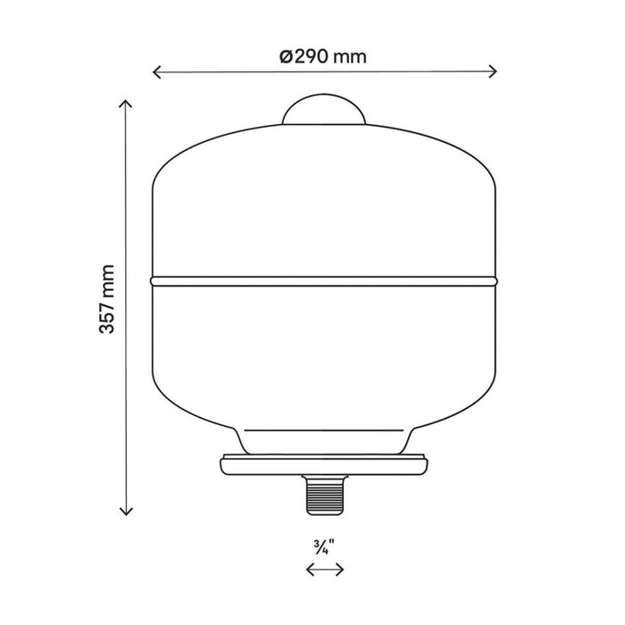 Flomasta Central Heating Expansion Vessel Red 18L 6bar 90°C System Flow - Image 2