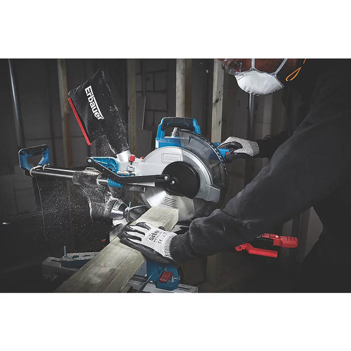 Erbauer Mitre Saw Electric EMIS254S Double Bevel 254mm Sliding Heavy Duty 1800W - Image 2