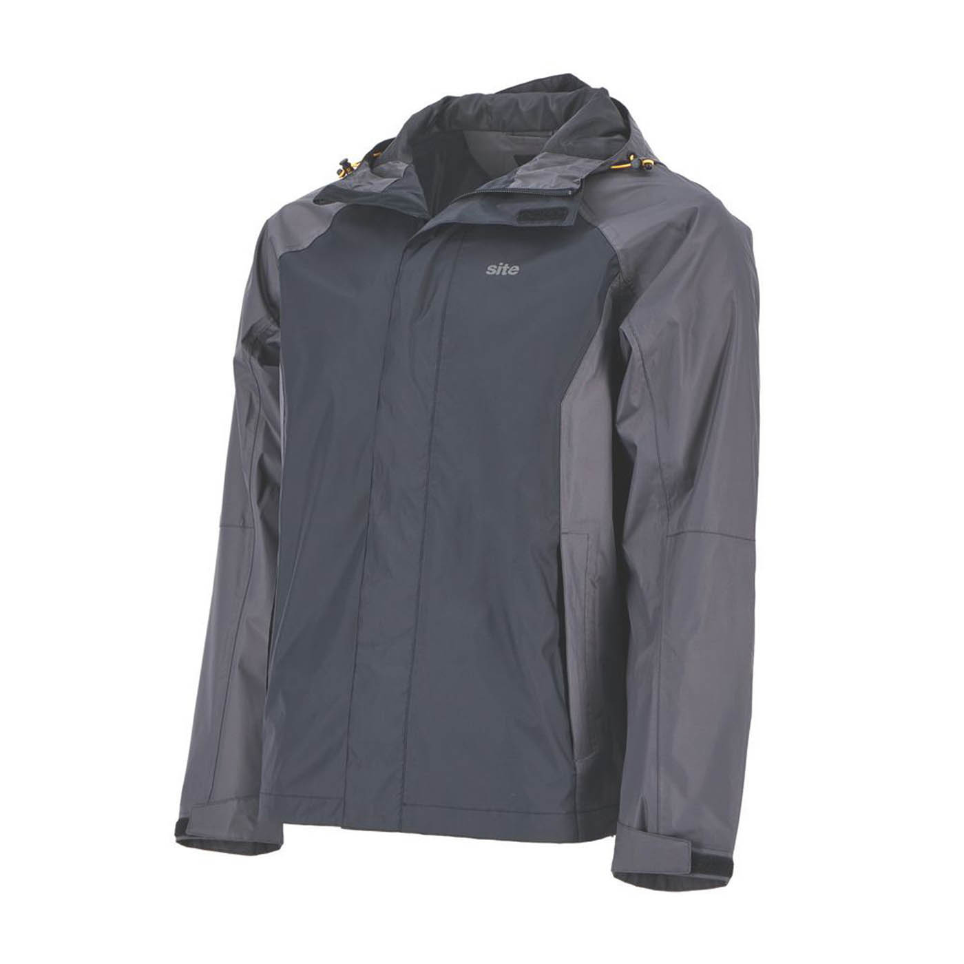 Site Work Jacket Mens Grey Waterproof Hooded Breathable Medium Size 47in Chest - Image 1