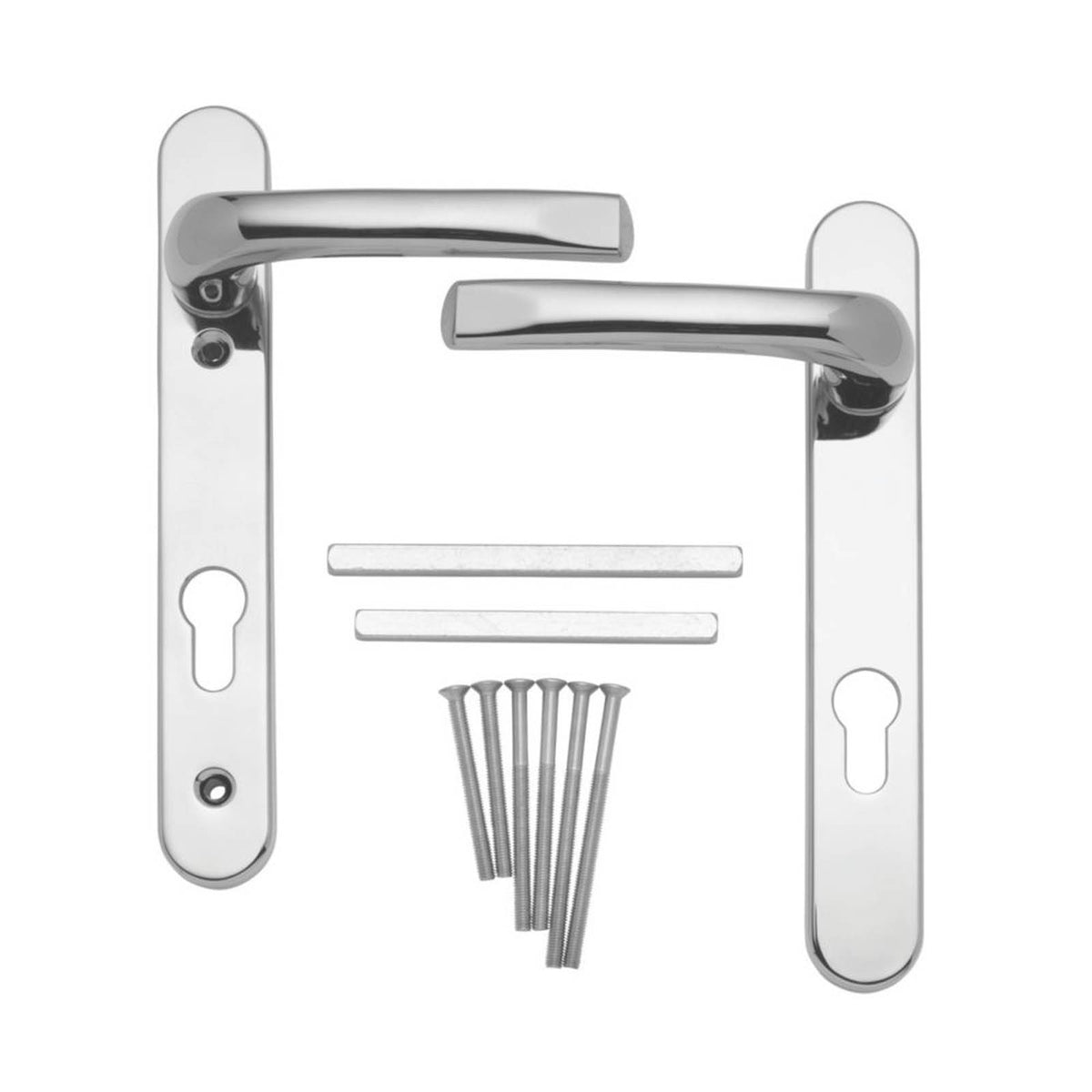 Mila ProLinea Door Handle Pair Polished Chrome Lever Handles - Image 1