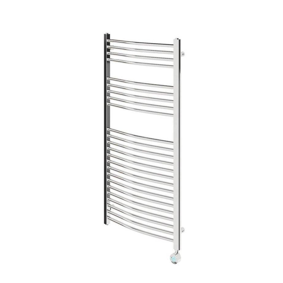 Flomasta Electric Towel Radiator Chrome Curved 1200mm x 600mm 1364BTU - Image 1