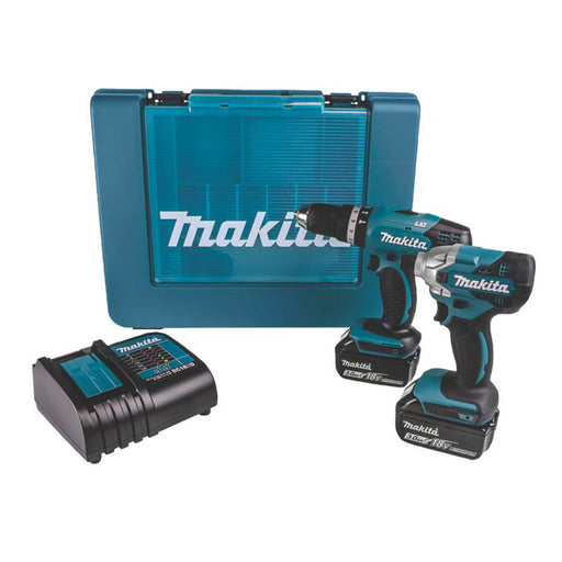 Makita Twin Pack Combi Drill Impact Driver Cordless DLX2336F01 Li-Ion 2x3.0 Ah - Image 1