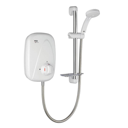Mira Power Shower Manual Rear-Fed Low Water Pressure Round Head White Chrome - Image 1
