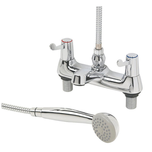 H and C Dual Commercial Lever Batch Shower Mixer  ¼ Turn Bathroom Tap Chrome - Image 1