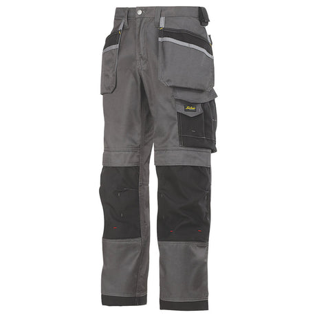 Snickers Work Trousers Mens Relaxed Fit Grey Black Multi Pockets 31"W 32"L - Image 1