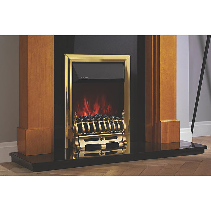 Focal Point Electric Fire Fully Inset Or Semi-Recessed Bleinhem Brass Remote - Image 3