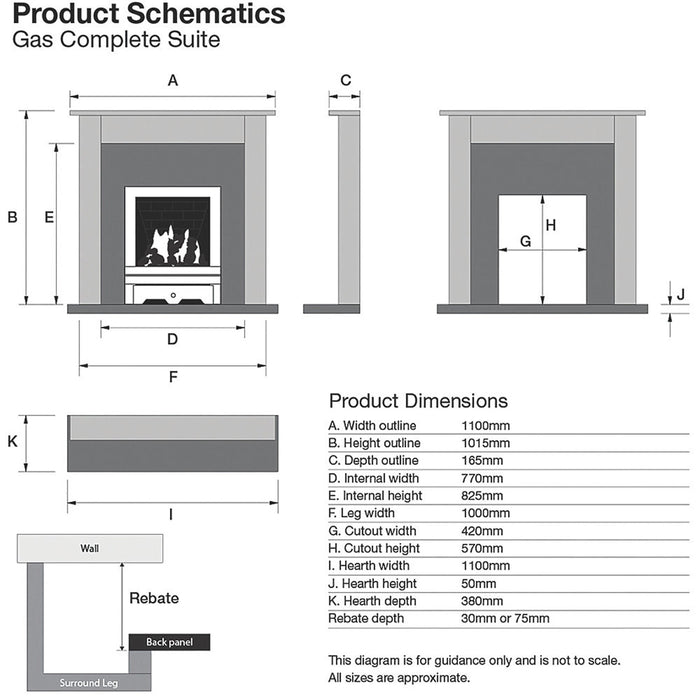 Focal Point Electric Fire Fully Inset Or Semi-Recessed Bleinhem Brass Remote - Image 4