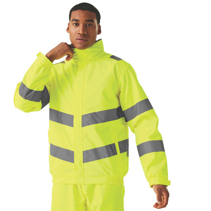 Regatta Dover Hi-Vis Jacket Yellow Small 37.5" Chest - Image 3