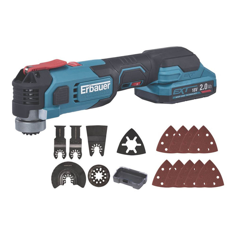 Erbauer Multi-Tool Cordless ERI1080MLT Brushless 18V 1 x 2.0Ah Li-Ion EXT - Image 1