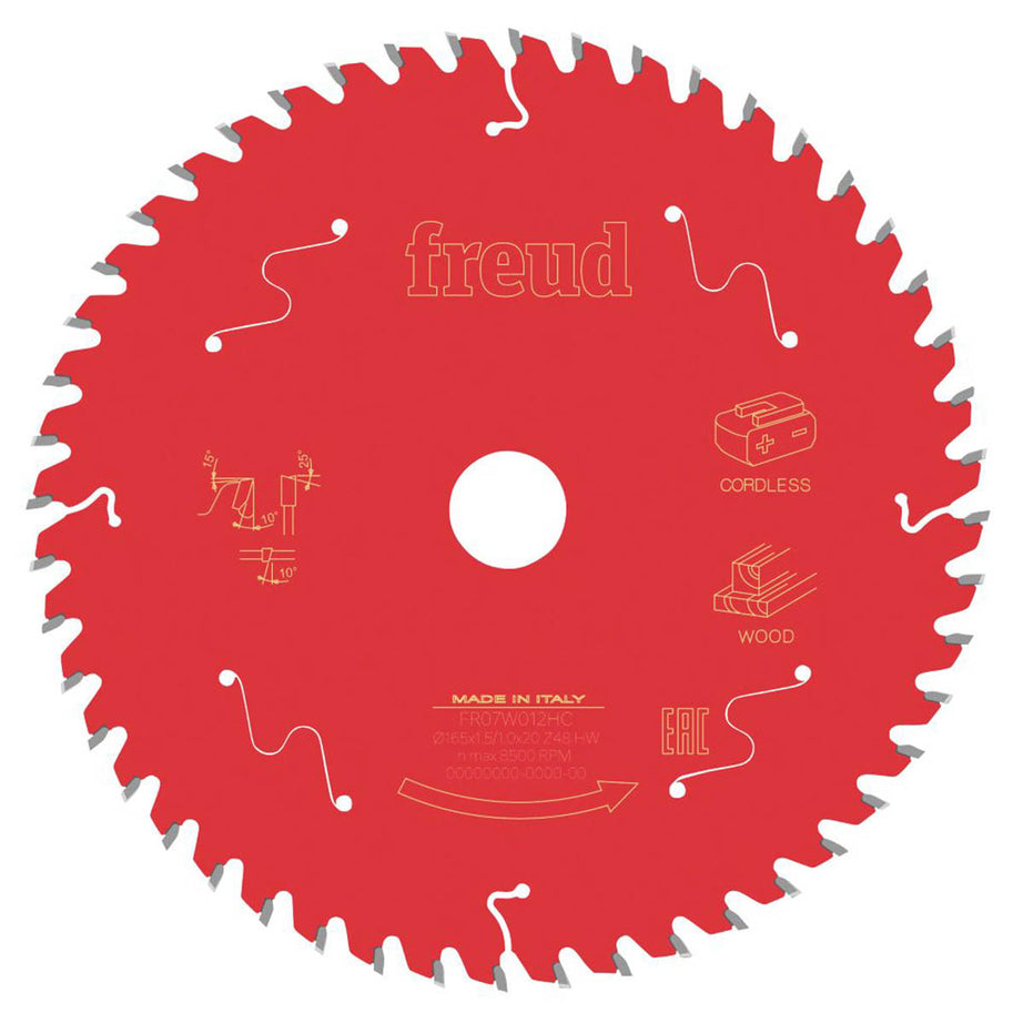 Freud Circular Saw Blade Wood Carbide-Tipped Teeth Cross Cut 165 x 20mm 48T - Image 1