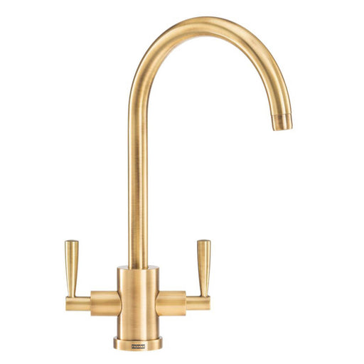 Franke Kitchen Tap Mono Mixer Brass Dual Lever Swivel Spout Modern Faucet - Image 1