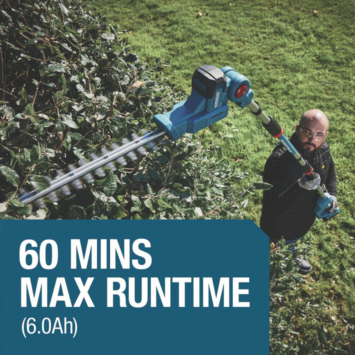 Erbauer Pole Hedge Trimmer Cordless ERI1023PHT 18/36V 1 x 3.0/6.0Ah Li-Ion EXT - Image 4