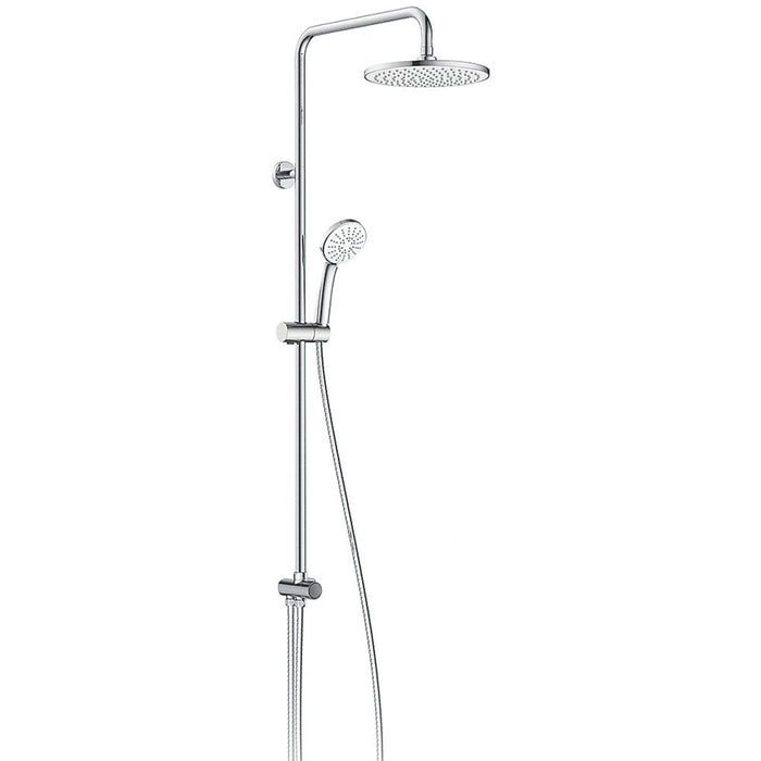 Swirl Shower Kit Twin Head Round Diverter Modern Chrome 3-Spray Patterns - Image 1