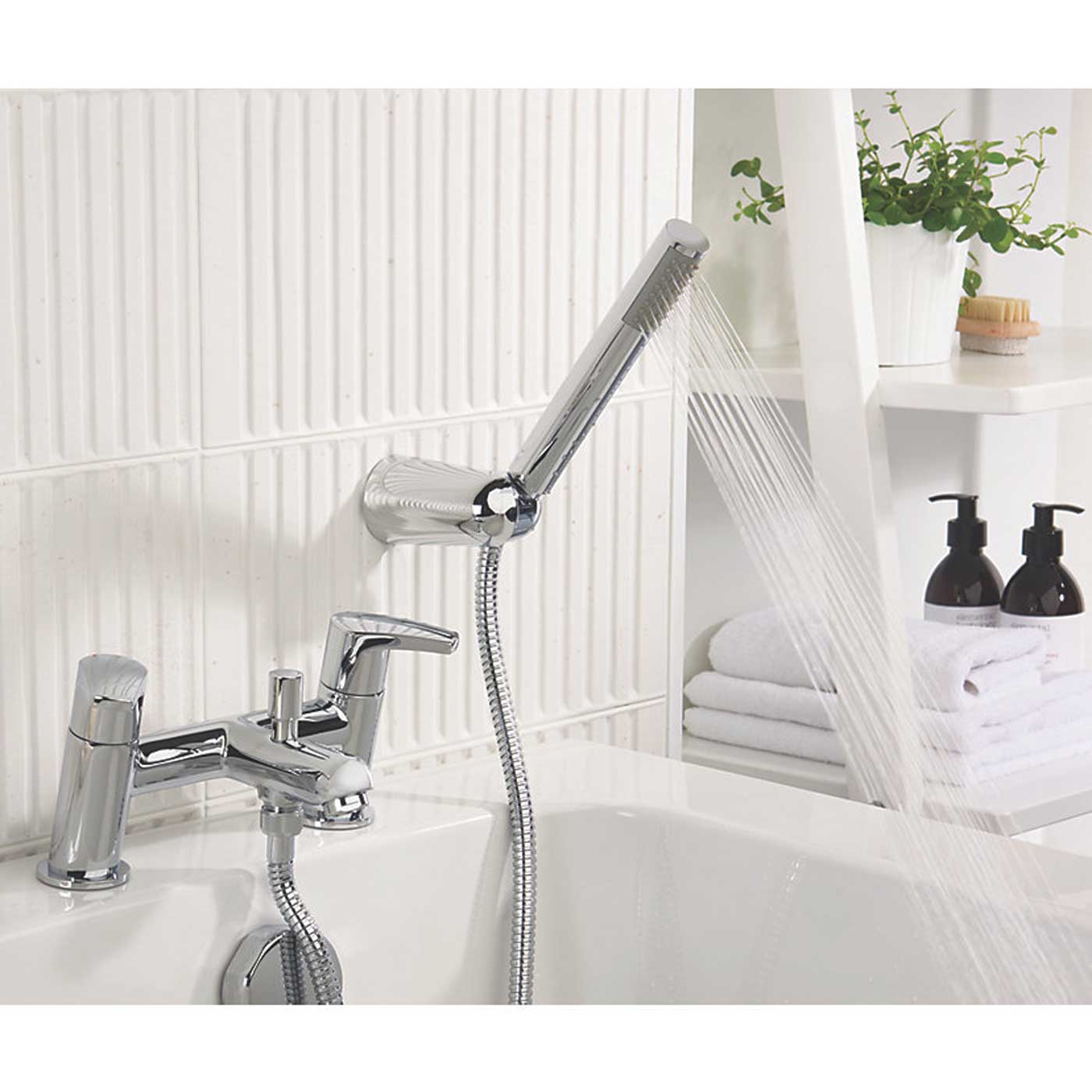 Bristan Bath Filler Tap Shower Mixer Chrome Dual Lever Brass Bathroom Modern - Image 2
