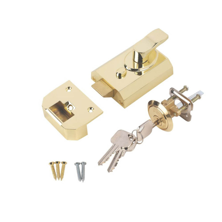 Smith & Locke Deadlock Night Latch ST-BRS-60 Brass Effect 60mm Backset - Image 1