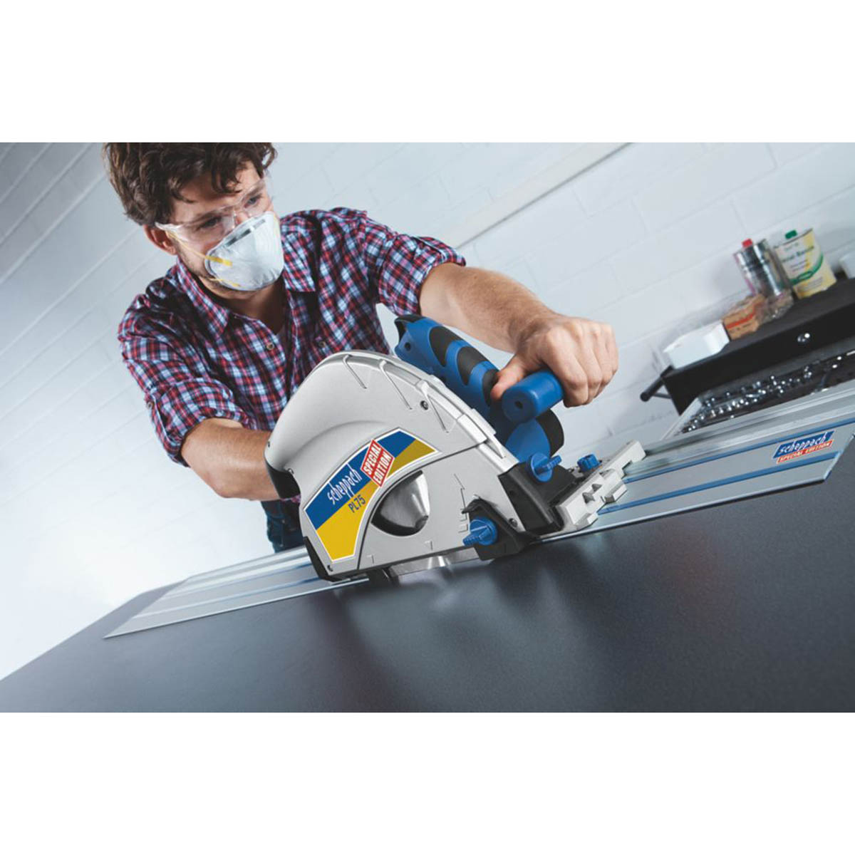 Scheppach Plunge Saw Electric PL75 Guide Rail Heavy Duty 210mm Portable 1600W - Image 2