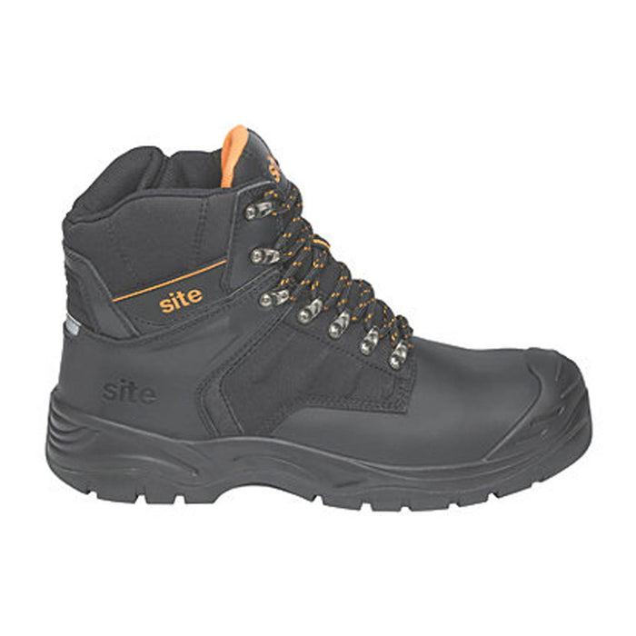 Site Safety Boots Mens Standard Fit Black Leather Waterproof Steel Toe Size 12 - Image 2