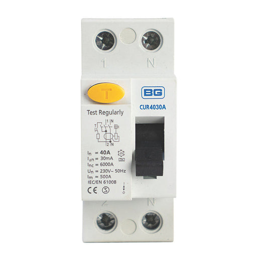 British General RCD Fortress CUR4030A-01 Type A Curve 40 A Double Pole 230V - Image 1