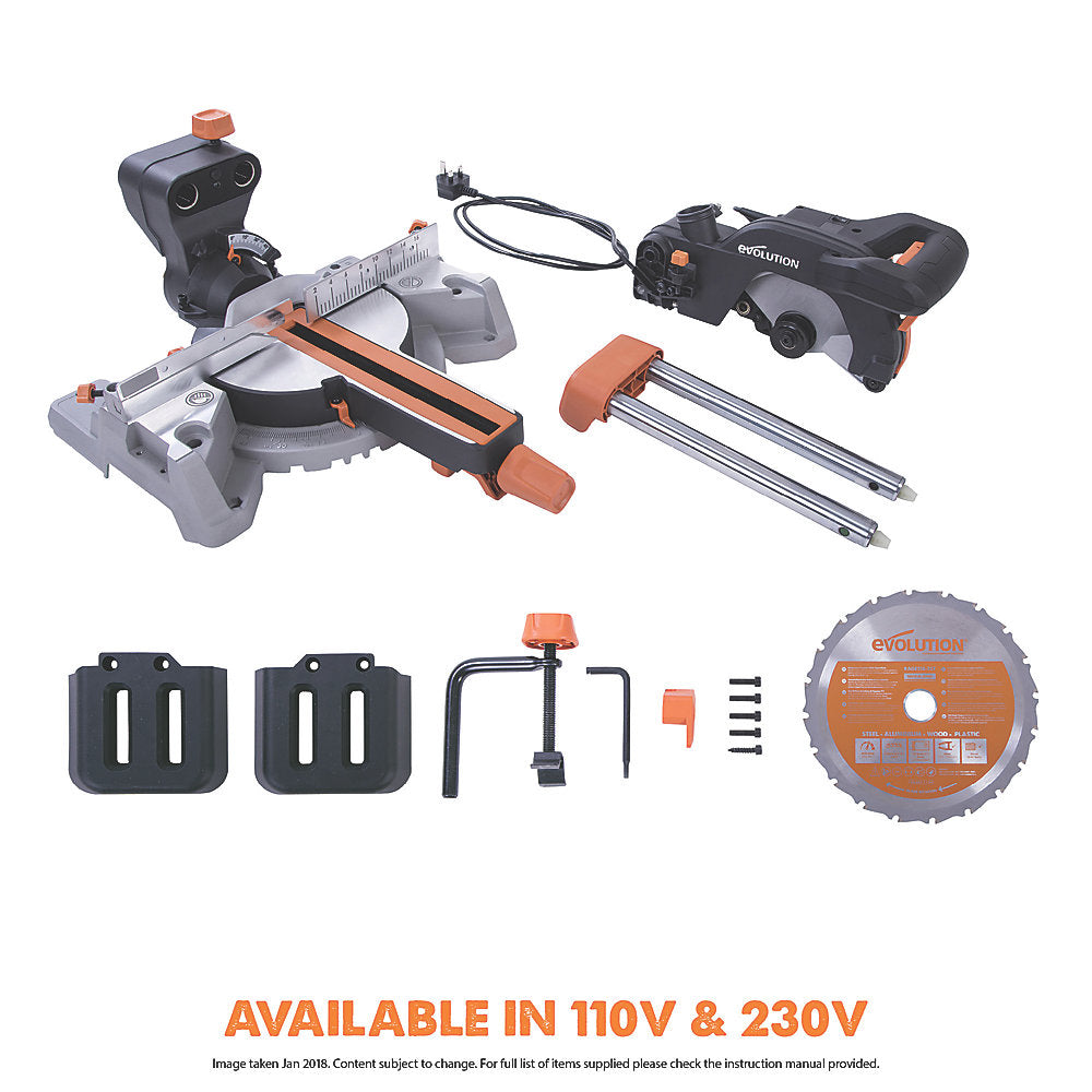 Evolution Mitre Saw Compound R210SMS Corded Electric Single-Bevel Sliding 1500W - Image 8