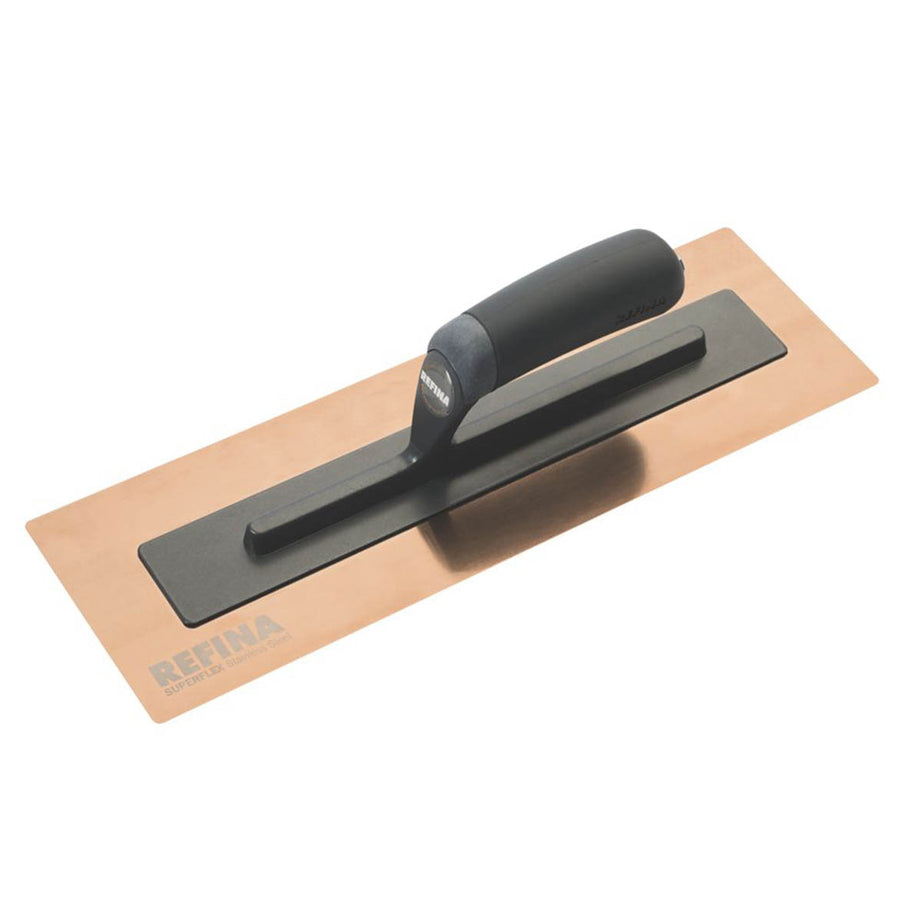 Refina Plastering Trowel 16" Comfort Soft Grip Handle Stainless Steel Rose Gold - Image 1