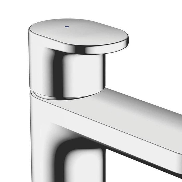 Hansgrohe Basin Pillar Tap Bathroom Single Lever Chrome Ergonomic Modern Brass - Image 2