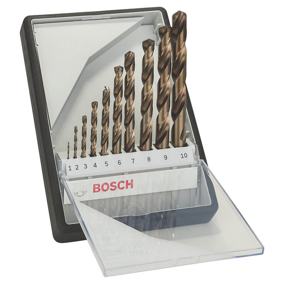 Bosch Drill Bit Set Robust Line Straight Shank Split Point Tip Metal Pack Of 10 - Image 1