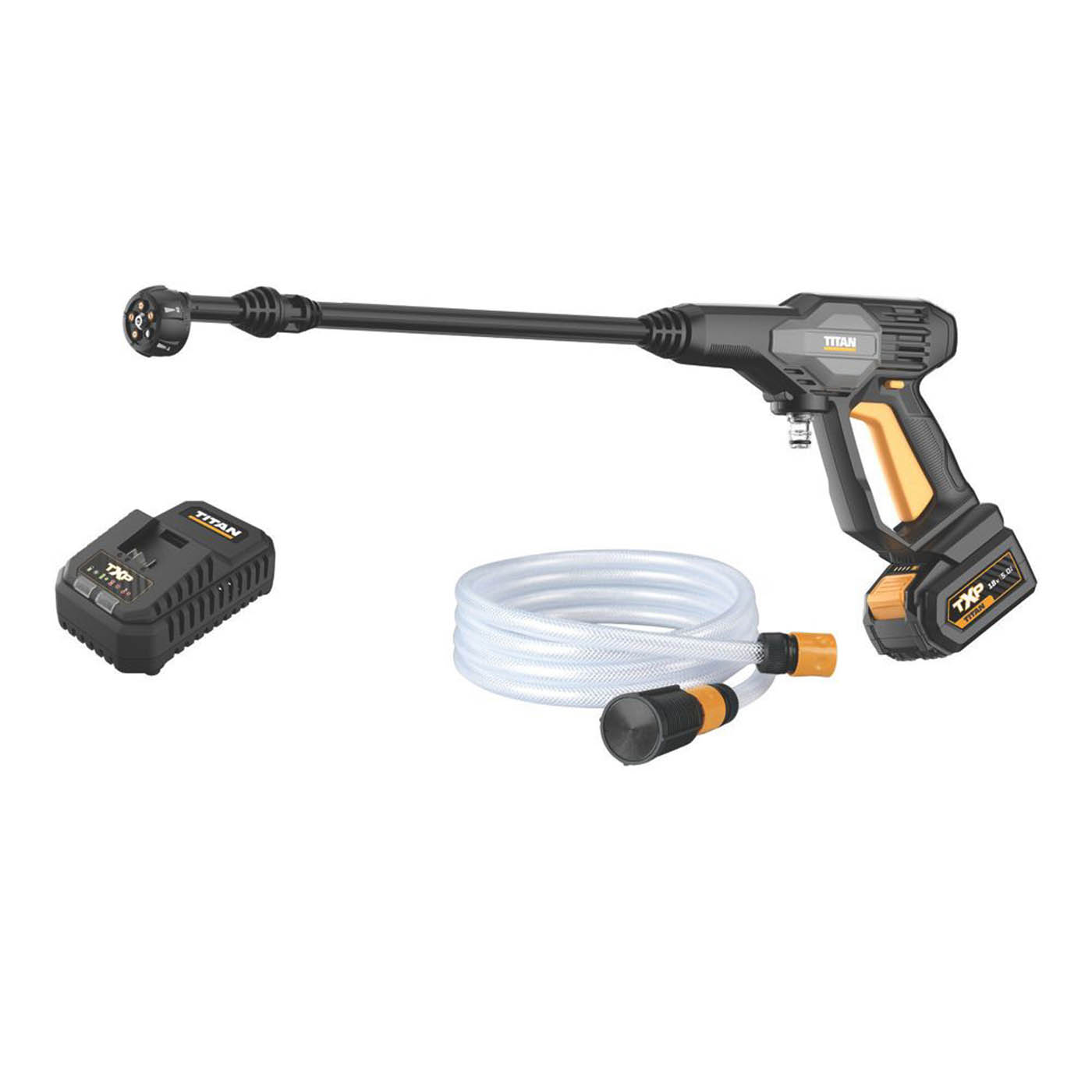 Titan Cordless Pressure Washer Hand-Held TTI1230PRW 22bar 18V 1 x 5Ah Li-Ion TXP - Image 1