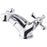 Swirl Basin Mono Mixer Tap Clicker Waste Cross Head Chrome Traditional Design - Image 2