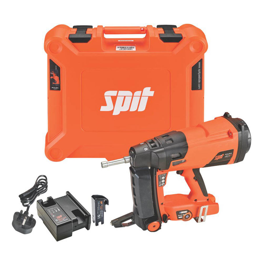 Spit Gas Nail Gun Cordless Pulsa 40P+ Brushless Li-Ion 2.5 Ah Charger Case 3.7V - Image 1