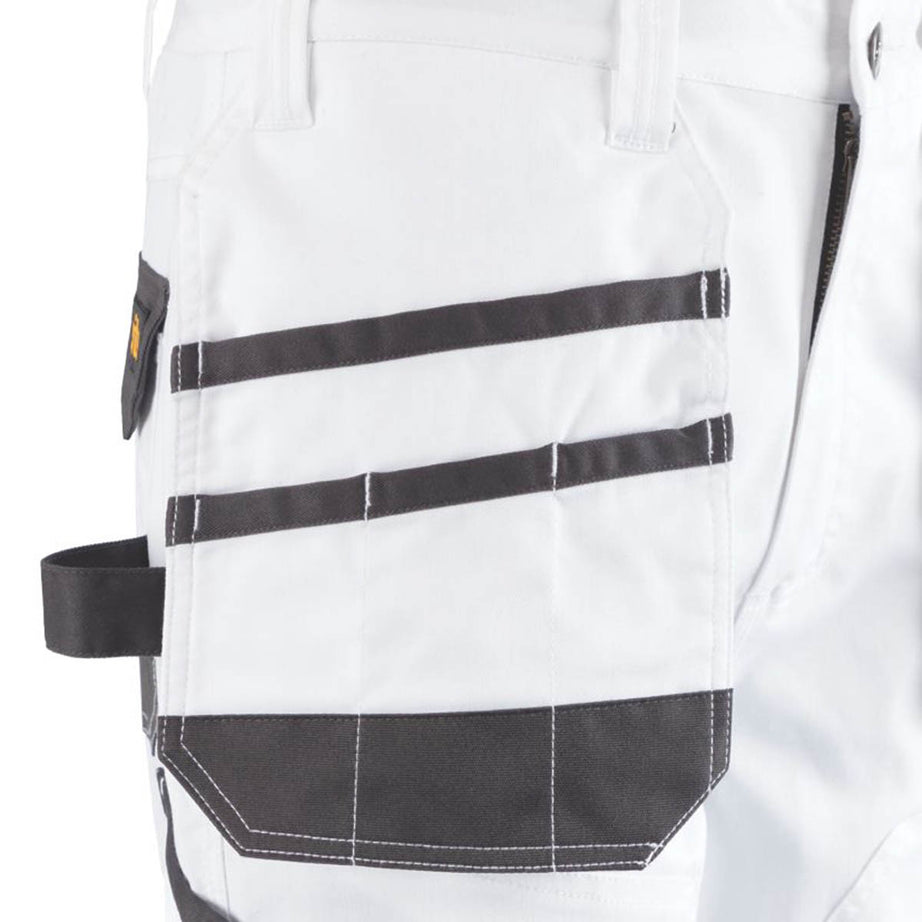 Site Work Trousers Mens Regular Fit White Grey Stretch Multi Pockets 40"W 32"L - Image 4