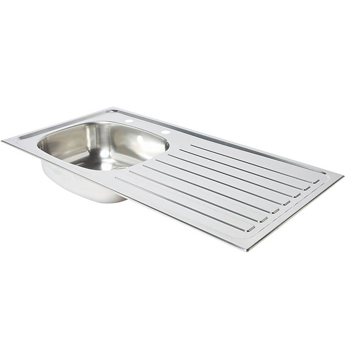 Kitchen Sink 1 Bowl Stainless Steel Left Hand Drainer Rectangular 940x490mm - Image 3